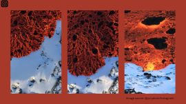 Icelandic photographer captures rare footage of lava flowing over snow