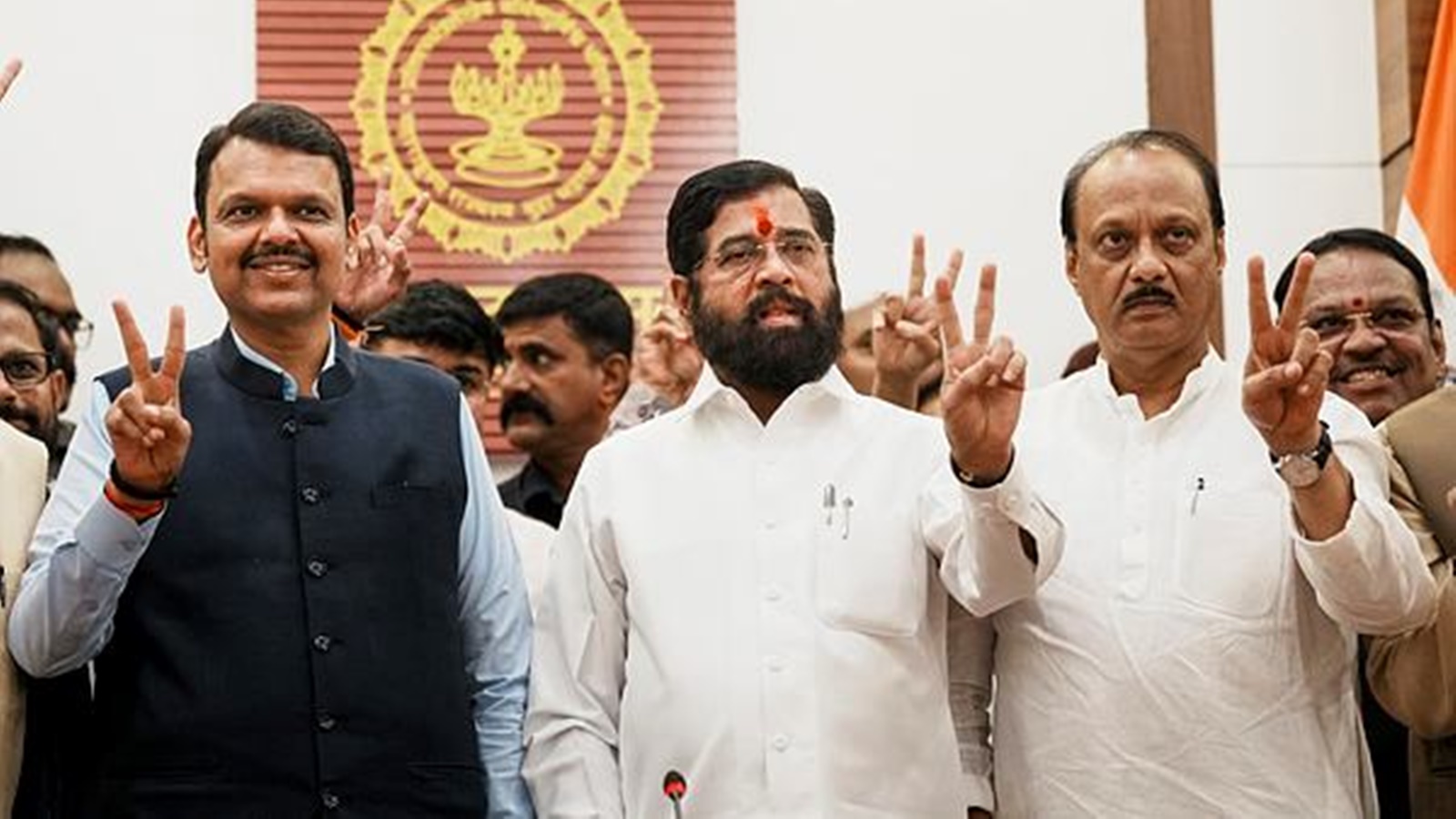 Fadnavis returns as Maharashtra CM; Shinde, Pawar deputies.