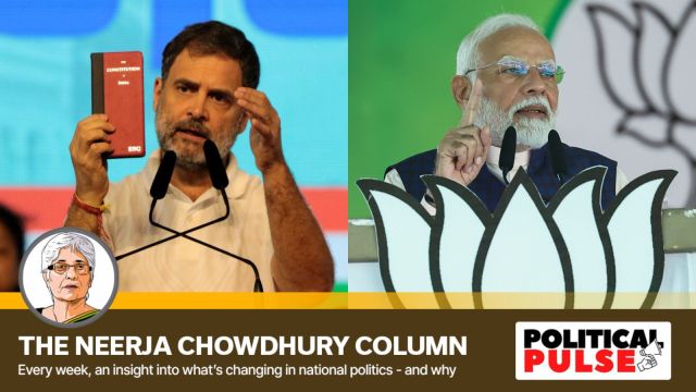 Leader of Opposition in Lok Sabha Rahul Gandhi and Prime Minister Narendra Modi on the campaign trail in Maharashtra. (Express photo by Pradip Das/ PTI)