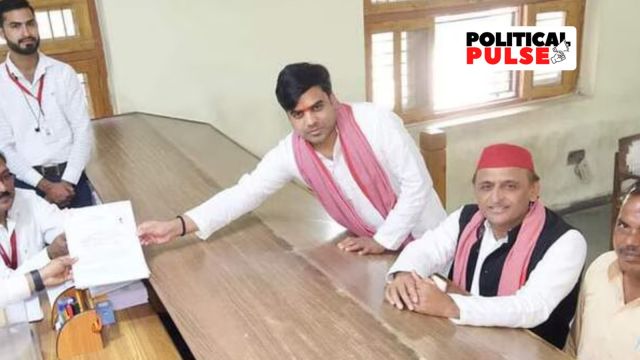 In a show of strength for Tej Pratap’s nomination on October 21, members of the SP’s “first family” — Akhilesh, SP principal general secretary and Rajya Sabha MP Ramgopal Yadav, Dharmendra, Dimple, and Shivpal — were in attendance
