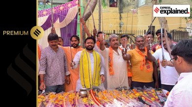 Over the years, Vishnu Gupta’s (in yellow) Hindu Sena has supported the “Balochistan freedom struggle” in Pakistan, and has more recently protested in support of Hindus in Bangladesh.