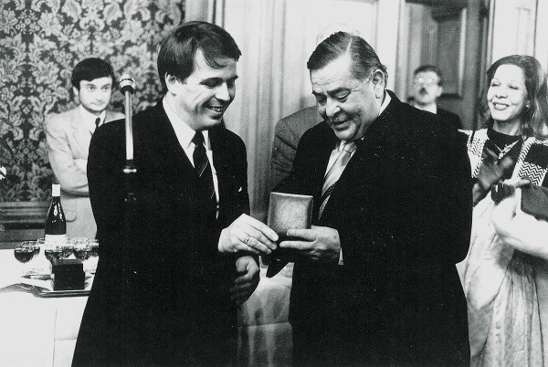 raj kapoor receives a medal