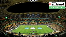 A Saudi Pro League match being played in the King Abdullah Sport City, Jeddah, Saudi Arabia. FIFA