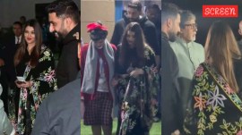 Aishwarya Rai- Abhsiehk Bachchan- Amitabh Bachchan at Aaradhya school function