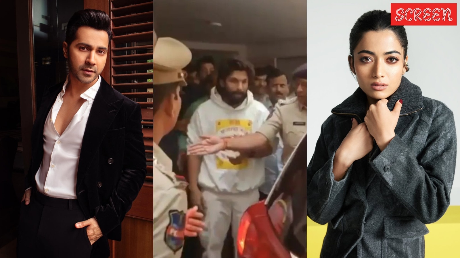 Varun Dhawan, Rashmika Mandana and Allu Arjun