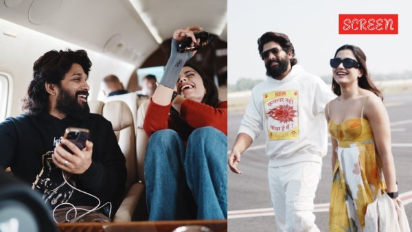 Allu Arjun and Rashmika Mandanna from promotional campaigns