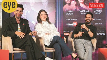 Avinash Tiwary, Tamannaah Bhatia and Jimmy Shergill at the Screen Live event in Mumbai