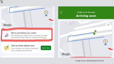 Blinkit wrote a heartfelt message for a customer (Image source: @Sanjeetsahooooo/X)