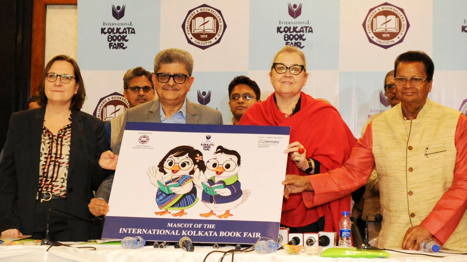 Ahead of the International Kolkata Book Fair, the official mascot of this year was launched in Kolkata on Thursday. (Express Photo by Partha Paul)