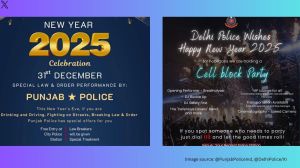 Anand Mahindra hails police forces for New Year 2025 wishes (Image source: @PunjabPoliceInd, @DelhiPolice/X)