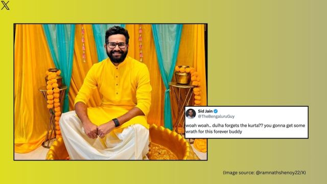 Swiggy Instamart delivers groom's haldi kurta in 10 minutes (Image source: @ramnathshenoy22/X)