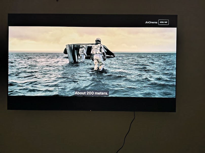 A still from Interstellar with picture mode set to iMax Enhanced. 
