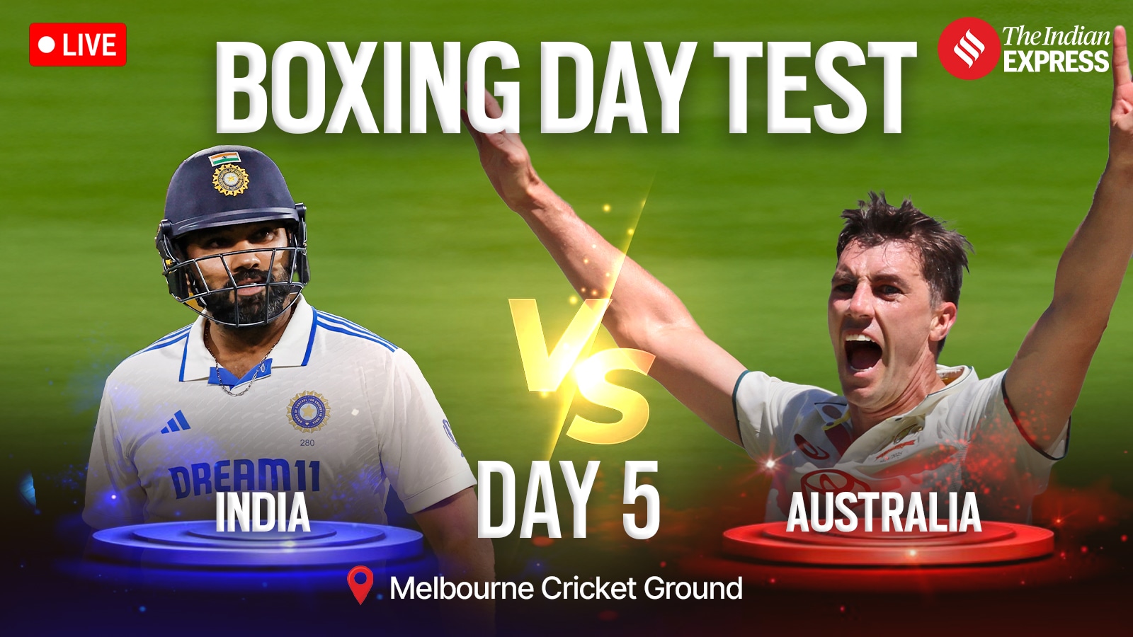 Australia defeats India in Melbourne Test by 184 runs.