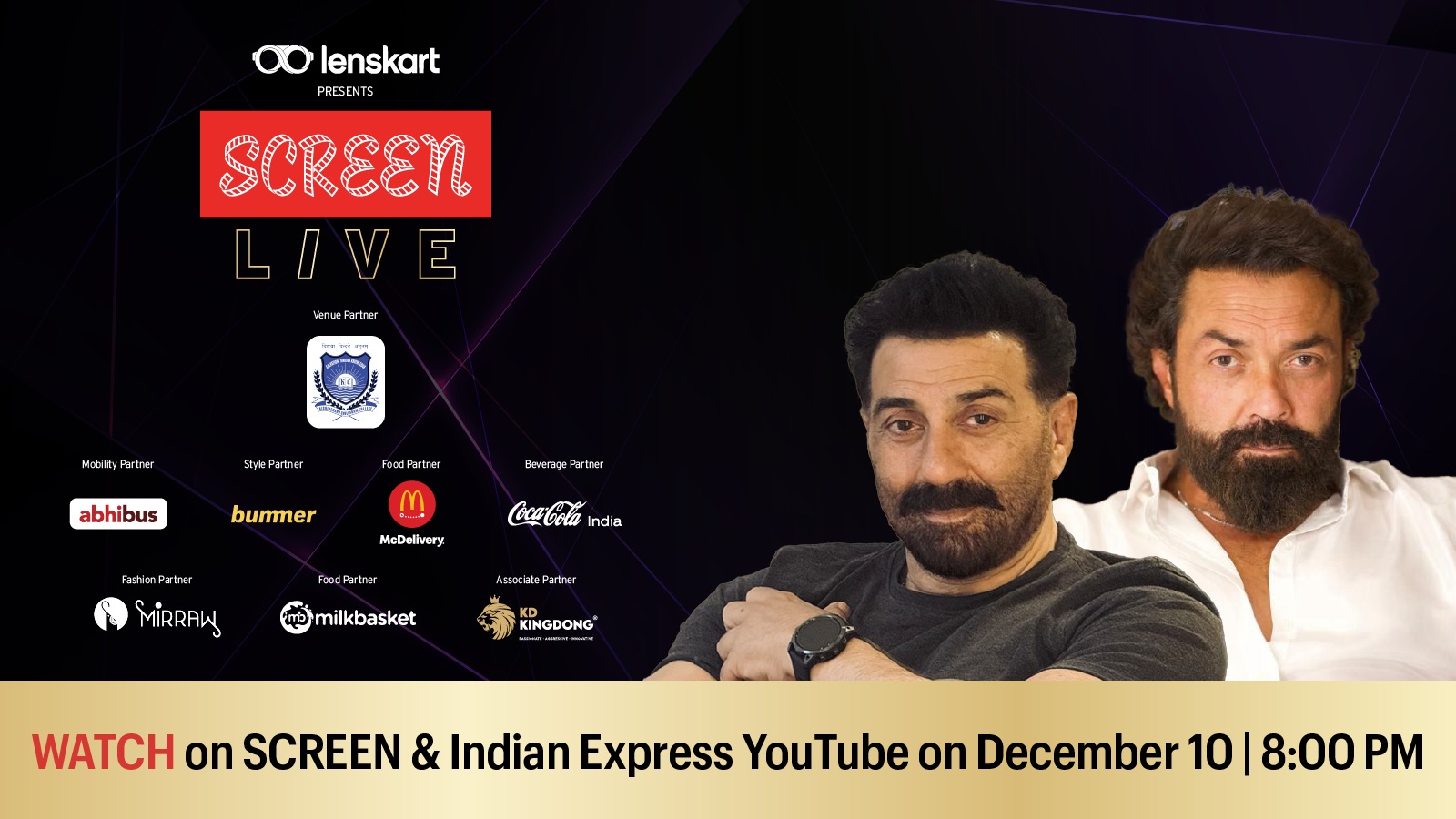 SCREEN Live with Sunny Deol and Bobby Deol