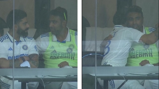 R Ashwin and Virat Kohli share an emotional moment in the Indian cricket team's dressing room. (PHOTOS: Screengrabs via Star Sports)