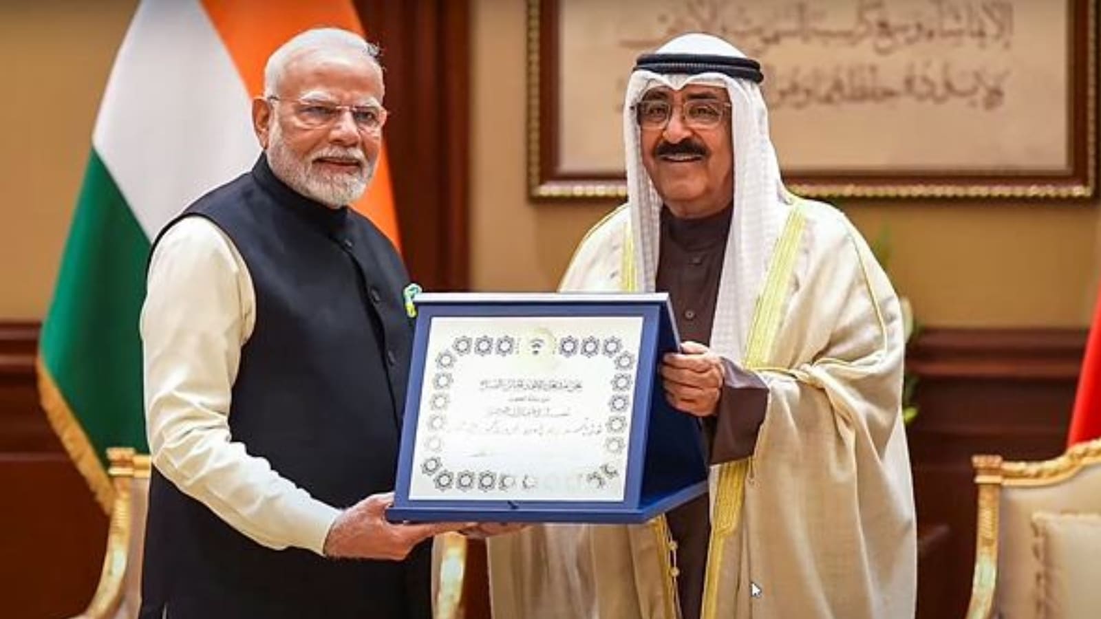 PM Modi Receives Kuwait’s Highest Honour, the Order of Mubarak Al Kabeer Award