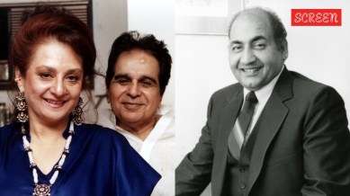 Saira Banu with Dilip Kumar and Mohammed Rafi