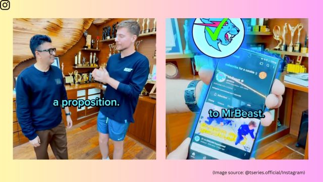 MrBeast collaborates with rival T-Series (Image source: @tseries.official/Instagram)