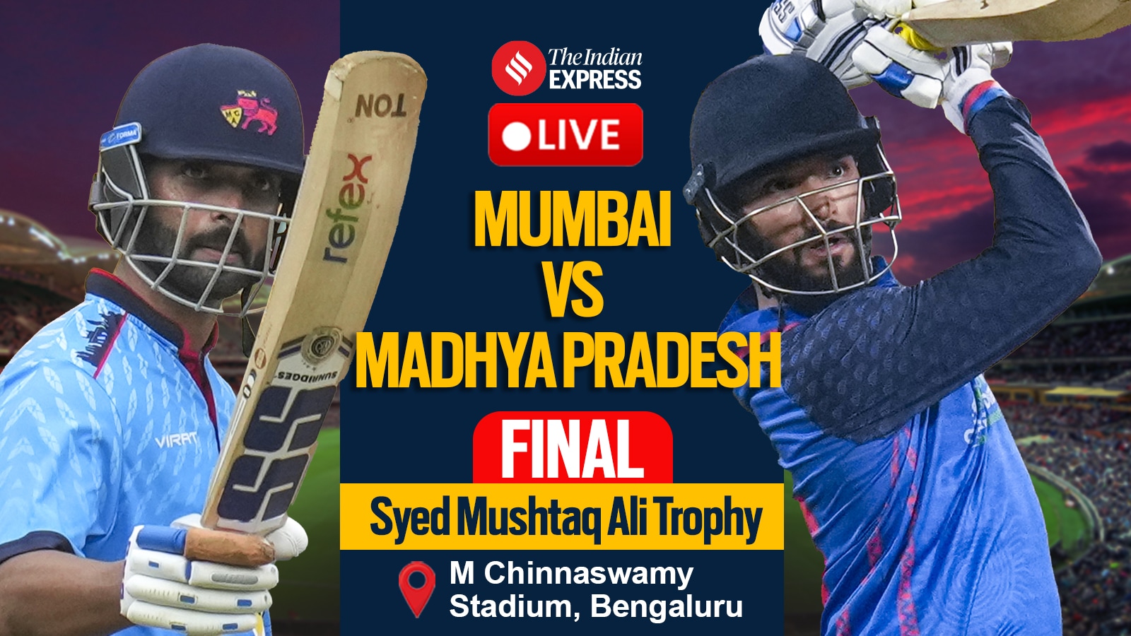 MUM vs MP Final SMAT 202425 Live Cricket Score, Mumbai vs Madhya