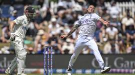 Brydon Carse was born in Gqeberha, his attachment to the South African city of birth revealed through one of the several tattoos on his body. (AP)