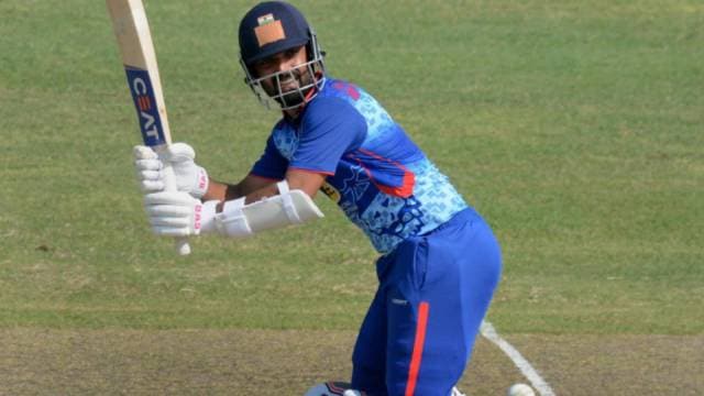 Ajinkya Rahane batting for Mumbai. (BCCI)