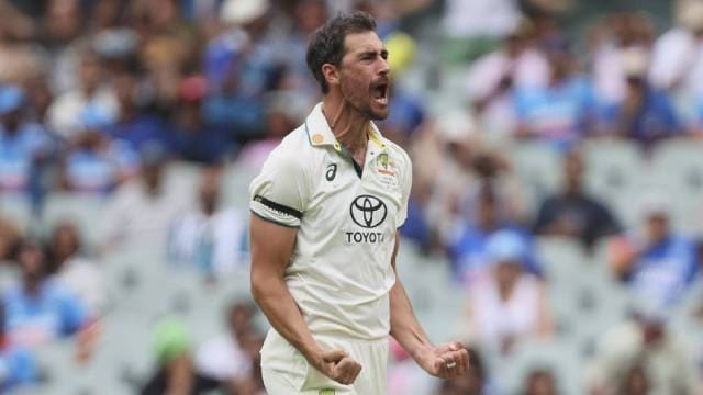 Mitchell Starc dismissed Yashasvi Jaiswal first ball before recording his best Test figures. (AP)