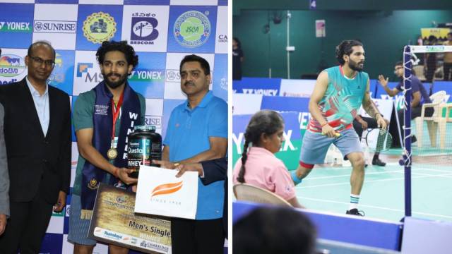 M Raghu secured the title in Mens Singles at the Senior Nationals Badminton. (BAI)