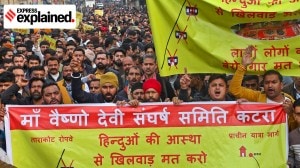 Members of Mata Vaishno Devi Sangharsh Samiti take out a protest rally during a shutdown, in Reasi district of Jammu and Kashmir, Wednesday, Dec. 18, 2024.