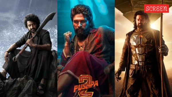 Posters of Devara, Pushpa 2, Kalki 2898 AD