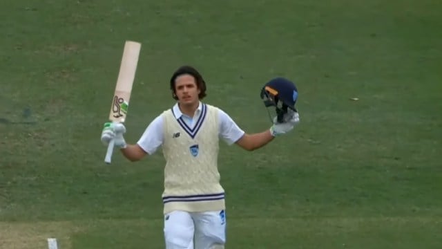 Sam Konstas, seen here scoring a century in the Sheffield Shield 2024-25 game, will make his debut for the fourth Border-Gavaskar Test in Melbourne, beginning on December 26. (Screengrab via cricket.com.au YouTube)