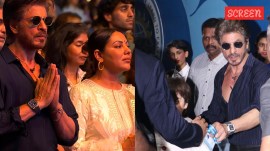 Shah Rukh Khan- Suhana Khan- Gauri Khan- AbRam school function