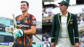 Simon Helmot and Pat Cummins