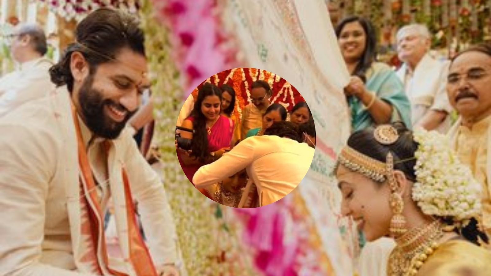 Naga Chaitanya ties mangalsutra around Sobhita Dhulipala’s neck, Akhil Akkineni whistles in happiness. Watch videos from SoChay wedding