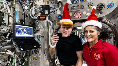 Sunita Williams Christmas celebrations: The image shared by NASA’s Johnson Space Centre was captioned ‘Another day, another sleigh’. (Image: Nasa)