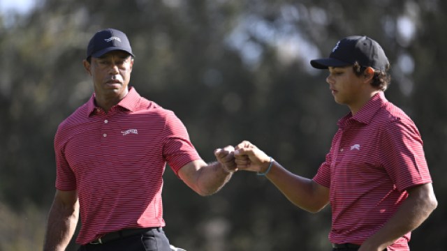 Tiger Woods and Charlie Woods