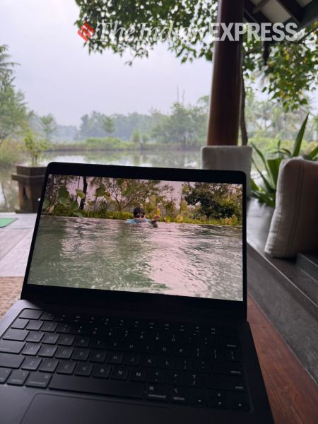 The base variant of the new MacBook Pro features the M4 chip, which has an 8-core CPU, 8-core GPU and 16GB RAM. (Image: Nandagopal Rajan/The Indian Express)