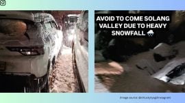 Heavy snowfall in Himachal Pradesh leaves tourists stranded (Image source: @chluckytyagi/Instagram)