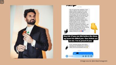 Vir Das shares touching post from a fan (Image source: @virdas/Instagram)