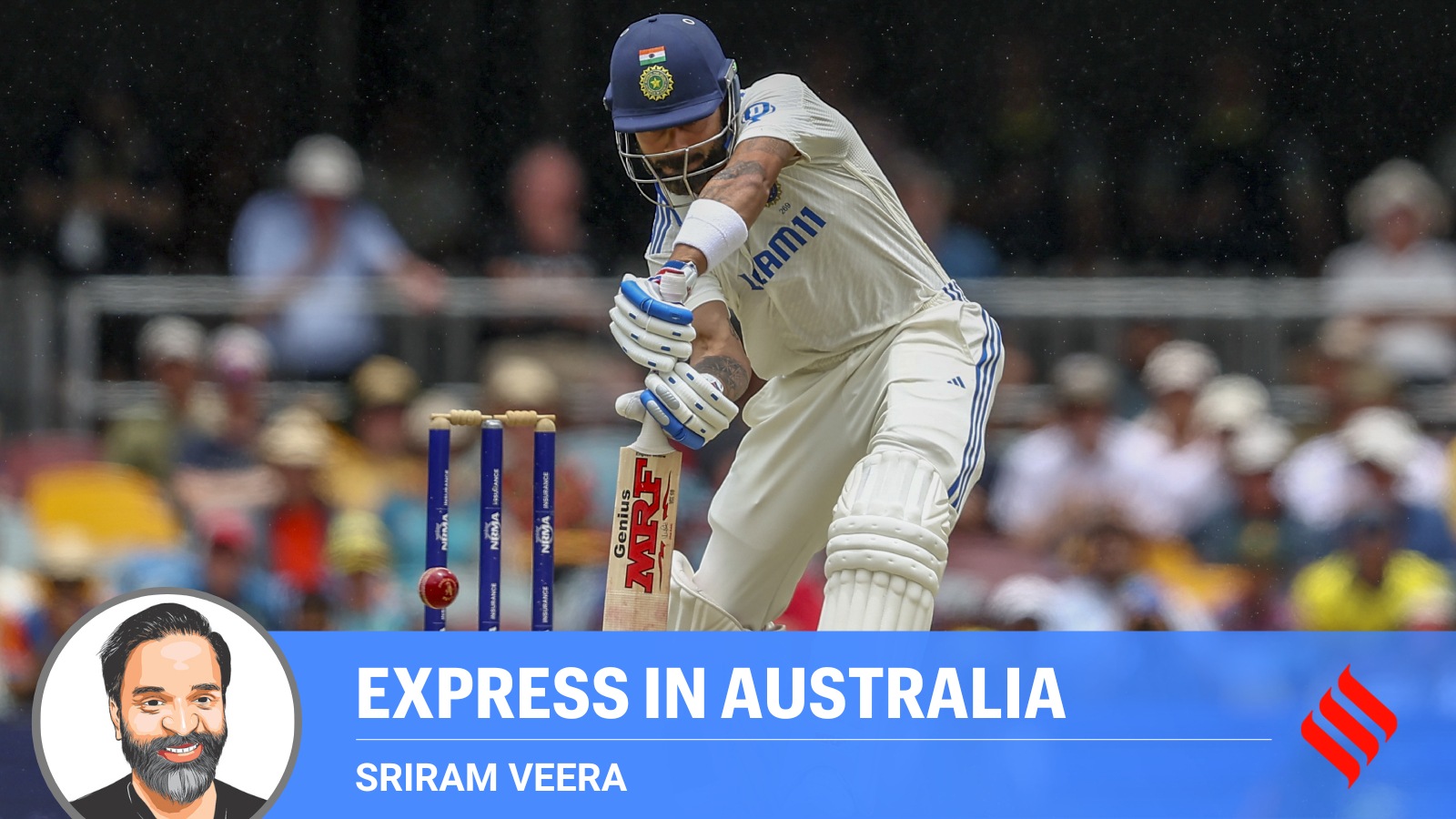 India's Virat Kohli bats during play on day three of the third cricket test between India and Australia at the Gabba in Brisbane, Australia, Monday
