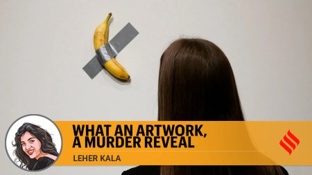 an artwork, a murder reveal