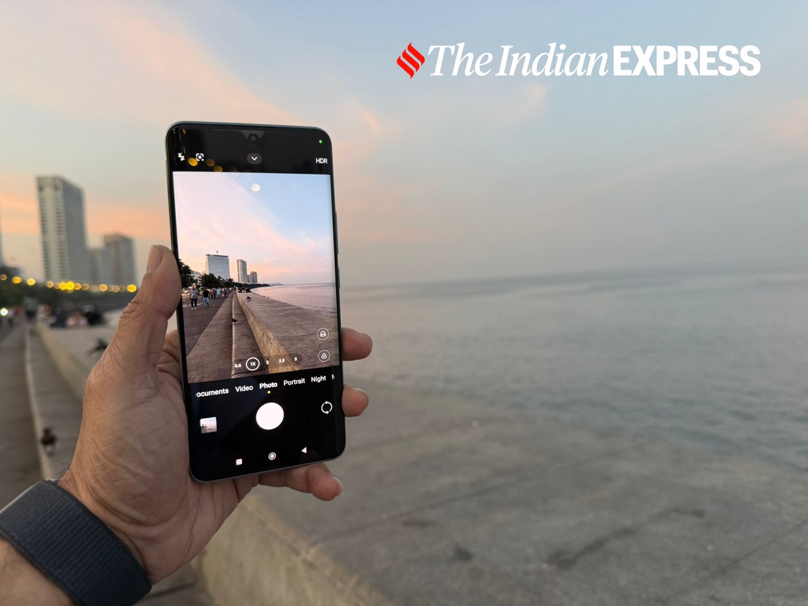 Capturing Marine Drive’s scenic beauty through the Redmi Note 14 Pro+ 5G’s camera, proving its prowess in low-light photography. (Image: Nandagopal Rajan/The Indian Express)