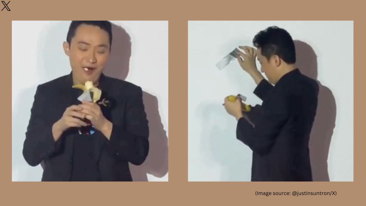 Created in an edition of three, the artwork was first showcased at Art Basel Miami Beach in 2019 by Perrotin Gallery (Image source: @justinsuntron/X)