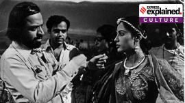 Director Shyam Benegal and actress Smita Patil.