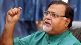 Partha shall not hold any public office but can continue as MLA during pendency of trial.