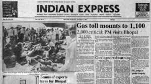 This is the front page of The Indian Express published on December 05, 1984.