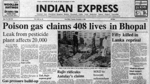 This is the front page of The Indian Express published on December 4, 1984.