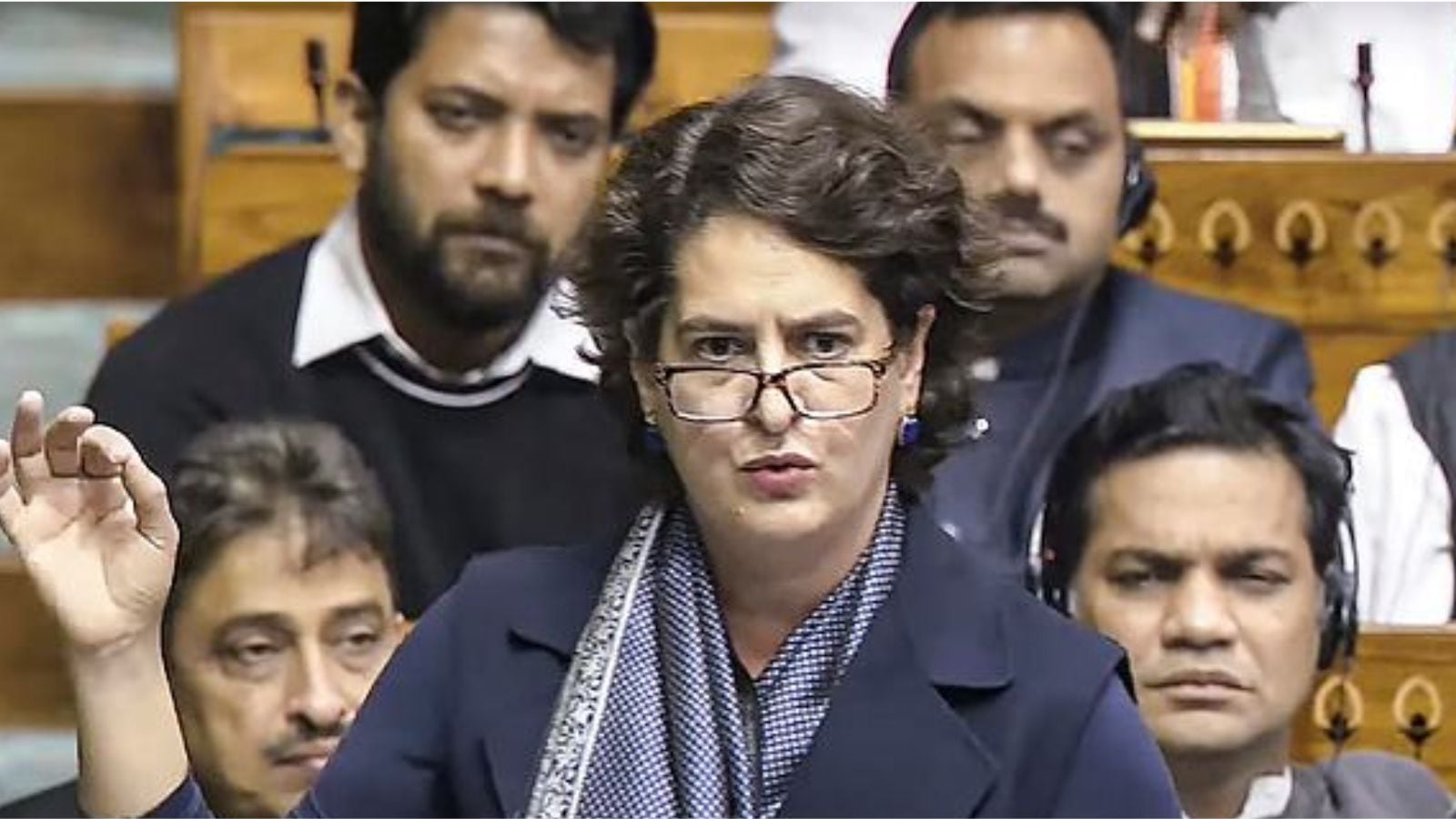 Priyanka Gandhi debuts, slams BJP's rule in Lok Sabha.