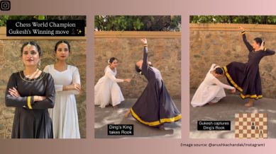 Kathak dancers perform D Gukesh’s final chess board moves