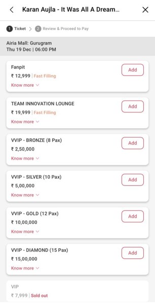 Karan Aujla's ticket prices in Gurugram