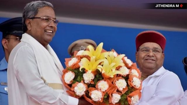 Karnataka Chief Minister Siddaramaiah (left) aft  taking oath of bureau   by Governor Thawarchand Gehlot successful  Bengaluru successful  2023. (Express file)